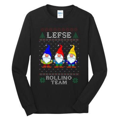 Lefse Rolling Team Christmas Baking Tomte Gnome Xmas  Tall Long Sleeve T-Shirt