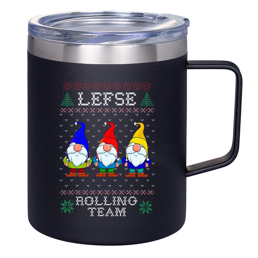 Lefse Rolling Team Christmas Baking Tomte Gnome Xmas  12oz Stainless Steel Coffee Mug