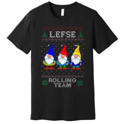 Lefse Rolling Team Christmas Baking Tomte Gnome Xmas  Premium T-Shirt