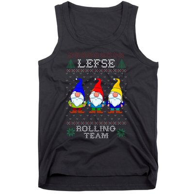 Lefse Rolling Team Christmas Baking Tomte Gnome Xmas  Tank Top