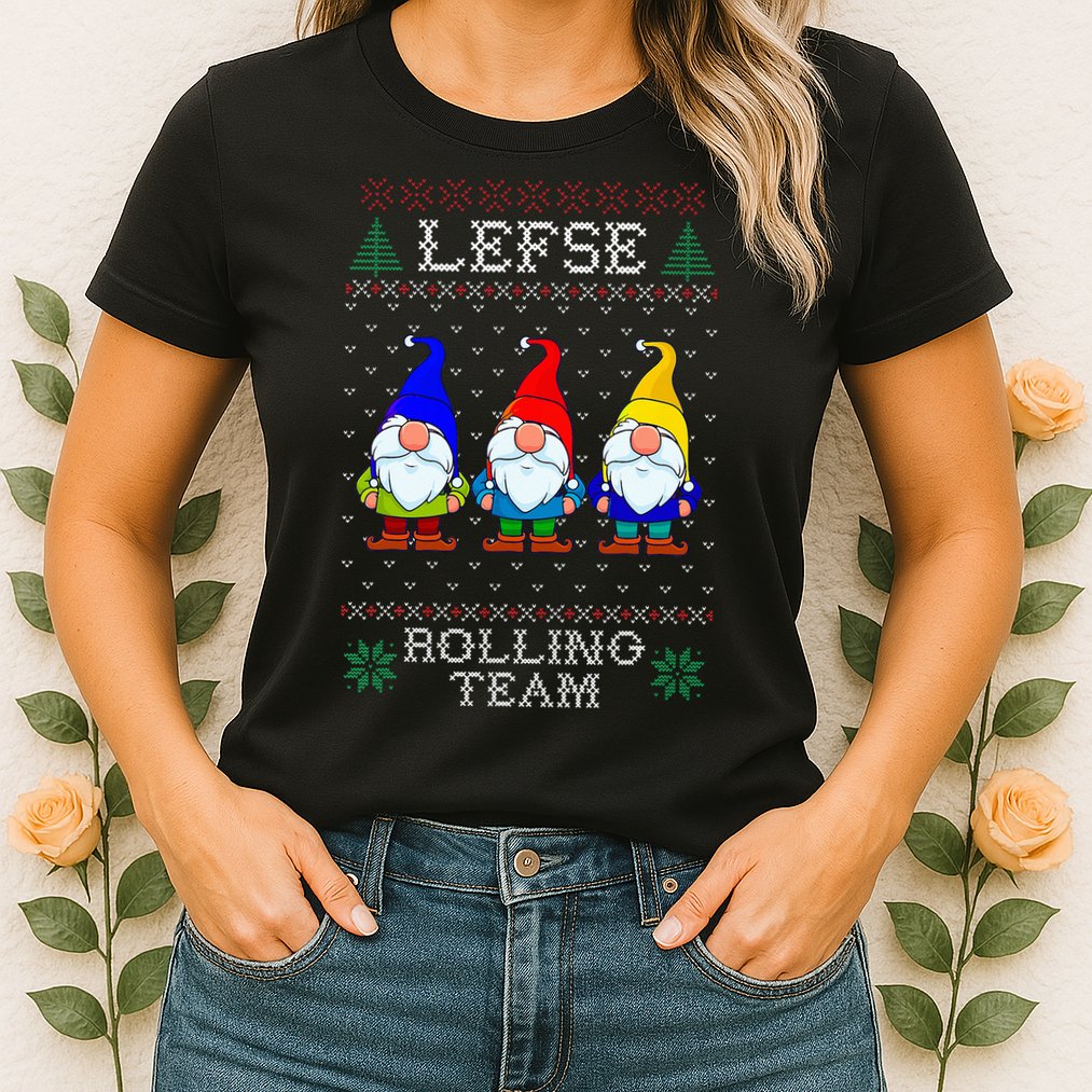 Lefse Rolling Team Christmas Baking Tomte Gnome Xmas  Womens T-Shirt