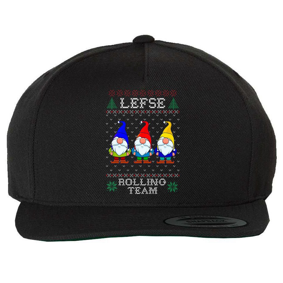 Lefse Rolling Team Christmas Baking Tomte Gnome Xmas  Wool Snapback Cap