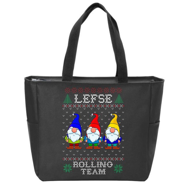 Lefse Rolling Team Christmas Baking Tomte Gnome Xmas  Zip Tote Bag