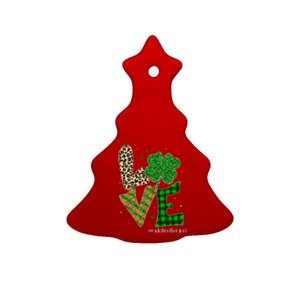 Love Radiation Therapist Life Leopard Saint Patrick's Day Ceramic Tree Ornament