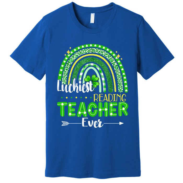 Luckiest Reading Teacher Ever St Patrick's Day Lucky Irish Gift Premium T-Shirt