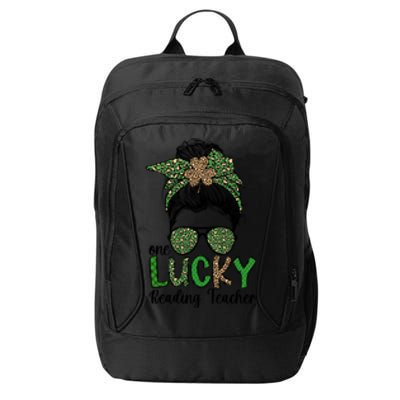 Lucky Reading Teacher St Patrick's Day Reading Specialist Funny Gift City Backpack