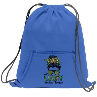 Lucky Reading Teacher St Patrick's Day Reading Specialist Funny Gift Sweatshirt Cinch Pack Bag