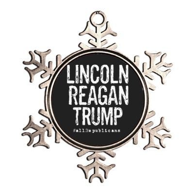 Lincoln Reagan Trump Favorite Presidents Metallic Star Ornament