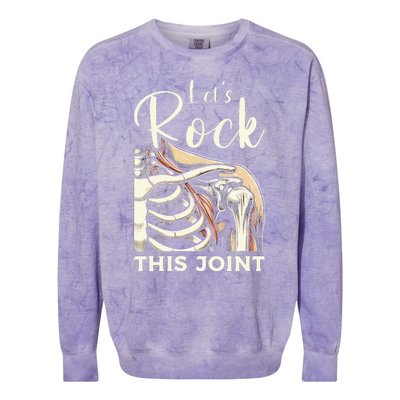 Lets Rock This Joint Shoulder Replacement Surgery Recovery Colorblast Crewneck Sweatshirt