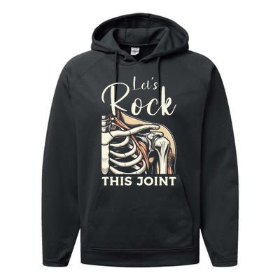 Lets Rock This Joint Shoulder Replacement Surgery Recovery Performance Fleece Hoodie