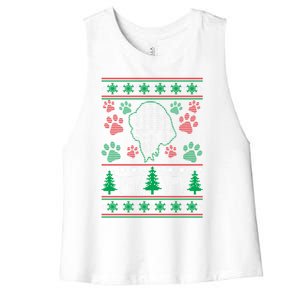 Labrador Retriever Ugly Christmas Holiday Dog Lover Gift Great Gift Women's Racerback Cropped Tank