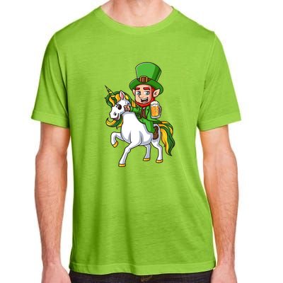 Leprechaun Riding Unicorn St Patrick Day Gift Unicorn Lover Adult ChromaSoft Performance T-Shirt