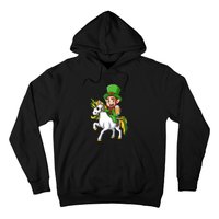 Leprechaun Riding Unicorn St Patrick Day Gift Unicorn Lover Hoodie