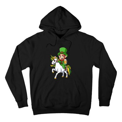 Leprechaun Riding Unicorn St Patrick Day Gift Unicorn Lover Hoodie