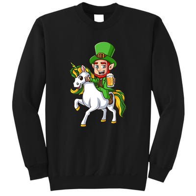 Leprechaun Riding Unicorn St Patrick Day Gift Unicorn Lover Sweatshirt