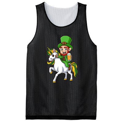 Leprechaun Riding Unicorn St Patrick Day Gift Unicorn Lover Mesh Reversible Basketball Jersey Tank