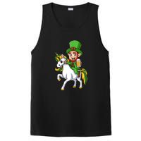 Leprechaun Riding Unicorn St Patrick Day Gift Unicorn Lover PosiCharge Competitor Tank