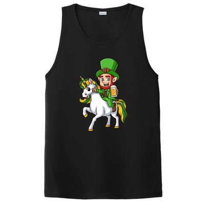 Leprechaun Riding Unicorn St Patrick Day Gift Unicorn Lover PosiCharge Competitor Tank