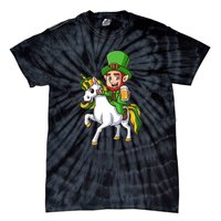 Leprechaun Riding Unicorn St Patrick Day Gift Unicorn Lover Tie-Dye T-Shirt