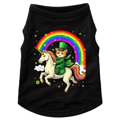 Leprechaun Riding Unicorn Rainbow St PatrickS Fun Cool Gift Doggie Tank