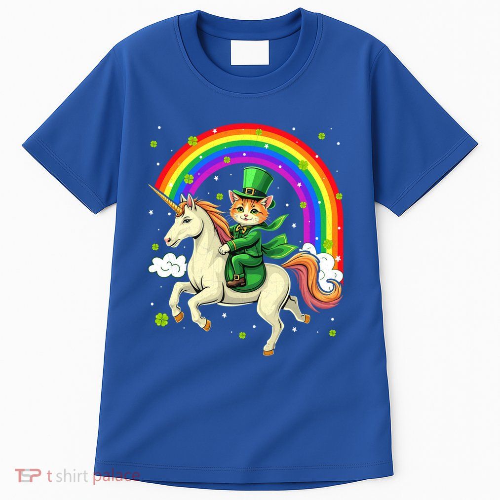 Leprechaun Riding Unicorn Rainbow St PatrickS Fun Cool Gift Tall T-Shirt