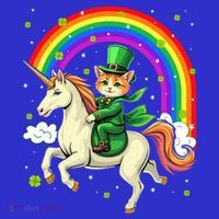 Leprechaun Riding Unicorn Rainbow St PatrickS Fun Cool Gift Tall T-Shirt