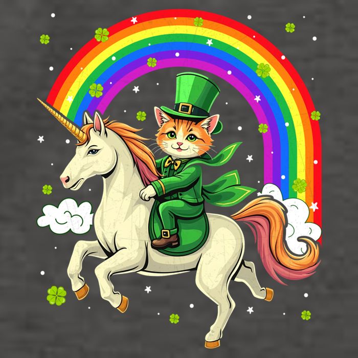 Leprechaun Riding Unicorn Rainbow St PatrickS Fun Cool Gift Vector Backpack