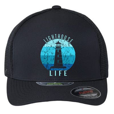 Lighthouse Retro Vintage Lighthouse Life Seaside Boating Flexfit Unipanel Trucker Cap