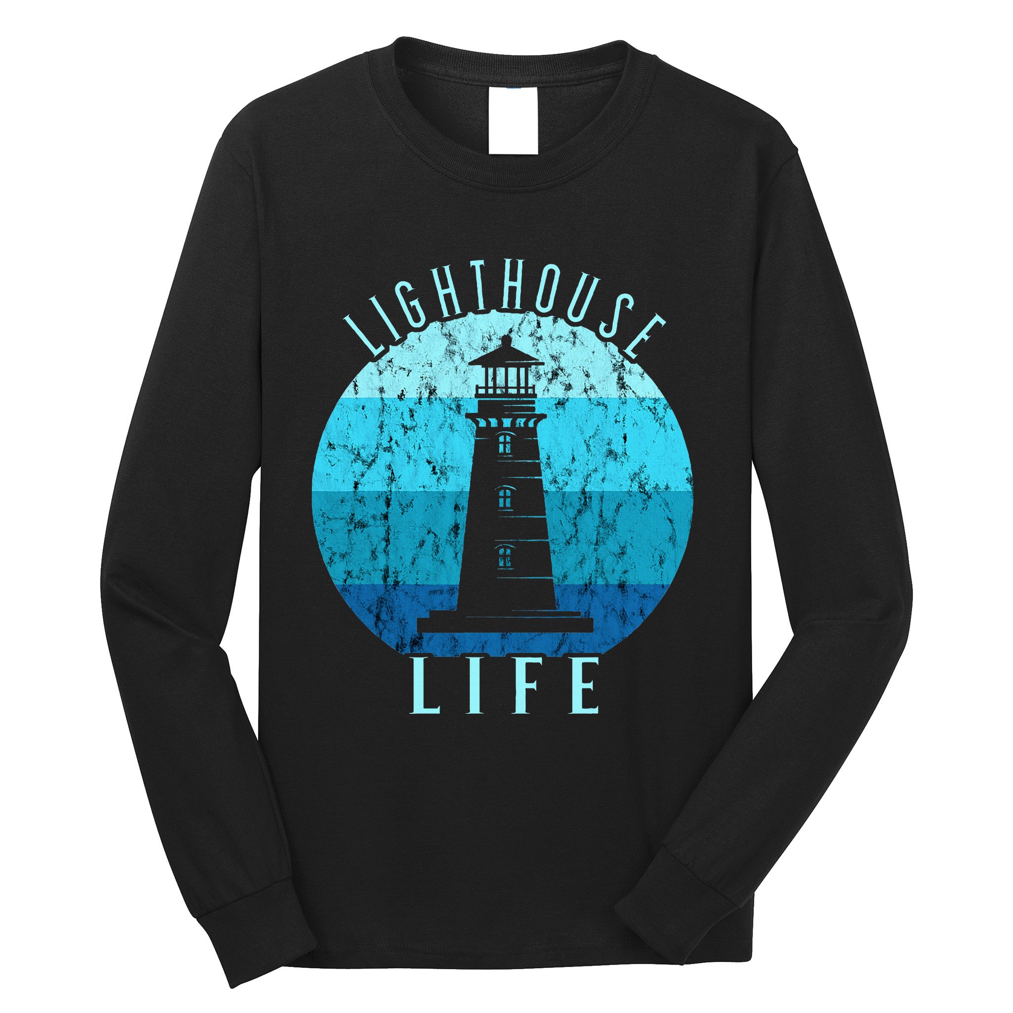 Lighthouse Retro Vintage Lighthouse Life Seaside Boating Long Sleeve Shirt
