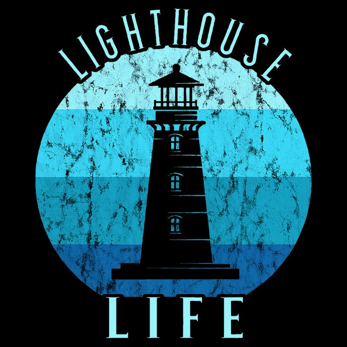 Lighthouse Retro Vintage Lighthouse Life Seaside Boating Full-Length Apron With Pockets