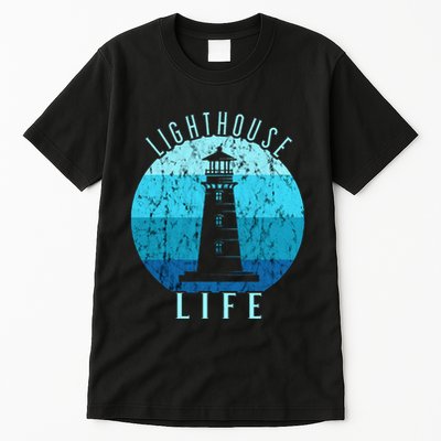 Lighthouse Retro Vintage Lighthouse Life Seaside Boating Tall T-Shirt