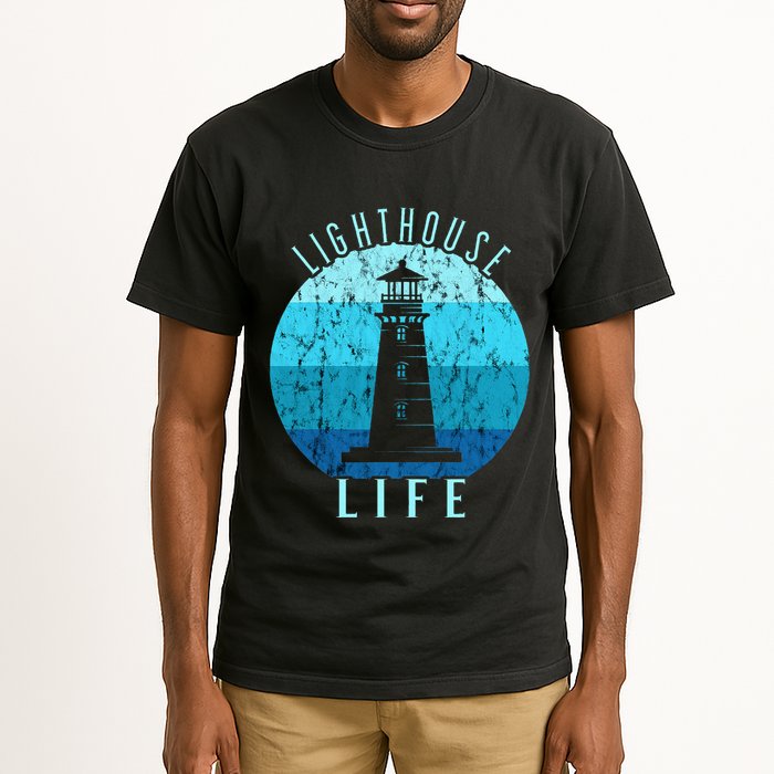 Lighthouse Retro Vintage Lighthouse Life Seaside Boating Tall T-Shirt