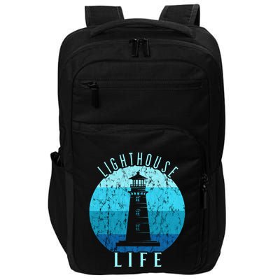 Lighthouse Retro Vintage Lighthouse Life Seaside Boating Impact Tech Backpack