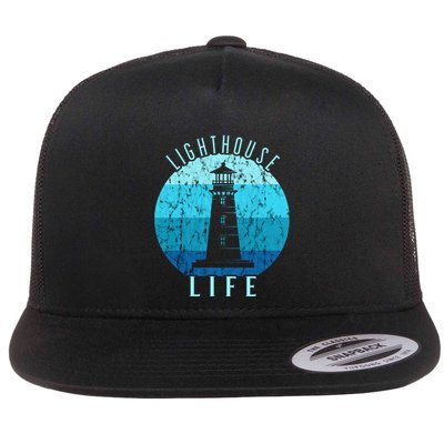 Lighthouse Retro Vintage Lighthouse Life Seaside Boating Flatbill Hat