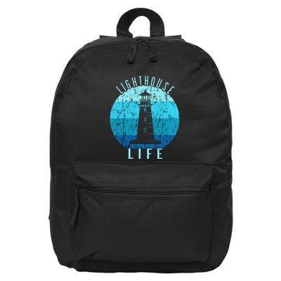 Lighthouse Retro Vintage Lighthouse Life Seaside Boating 16 in Basic Backpack