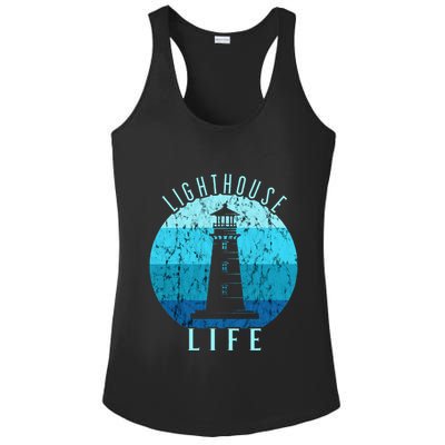 Lighthouse Retro Vintage Lighthouse Life Seaside Boating Ladies PosiCharge Competitor Racerback Tank