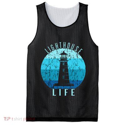 Lighthouse Retro Vintage Lighthouse Life Seaside Boating Mesh Reversible Basketball Jersey Tank