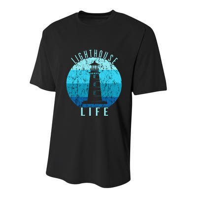 Lighthouse Retro Vintage Lighthouse Life Seaside Boating Youth Performance Sprint T-Shirt