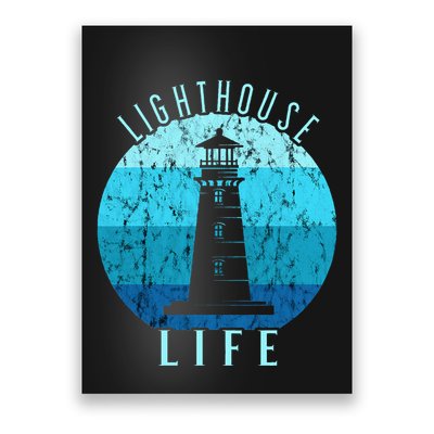 Lighthouse Retro Vintage Lighthouse Life Seaside Boating Poster