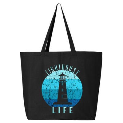 Lighthouse Retro Vintage Lighthouse Life Seaside Boating 25L Jumbo Tote