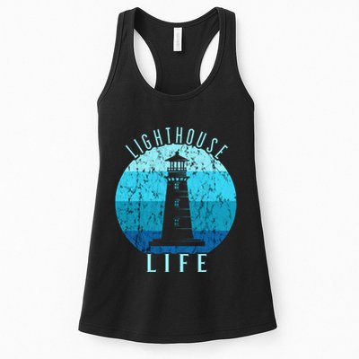 Lighthouse Retro Vintage Lighthouse Life Seaside Boating Womens Tank Top