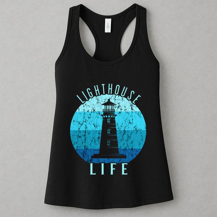 Lighthouse Retro Vintage Lighthouse Life Seaside Boating Womens Tank Top