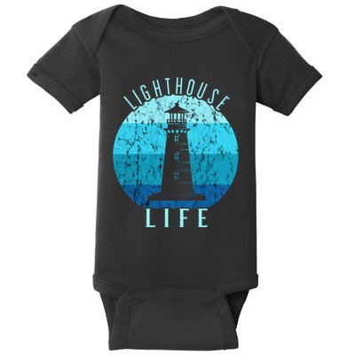Lighthouse Retro Vintage Lighthouse Life Seaside Boating Baby Bodysuit