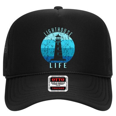Lighthouse Retro Vintage Lighthouse Life Seaside Boating Trucker Hat