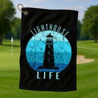 Lighthouse Retro Vintage Lighthouse Life Seaside Boating Golf Towel