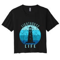 Lighthouse Retro Vintage Lighthouse Life Seaside Boating Crop Top