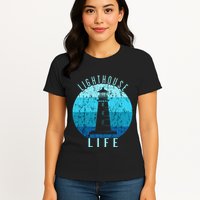 Lighthouse Retro Vintage Lighthouse Life Seaside Boating Womens T-Shirt