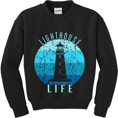 Lighthouse Retro Vintage Lighthouse Life Seaside Boating Kids Sweatshirt