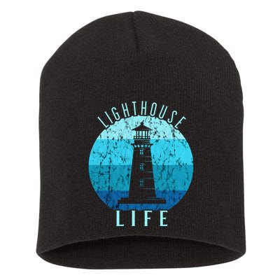 Lighthouse Retro Vintage Lighthouse Life Seaside Boating Short Acrylic Beanie
