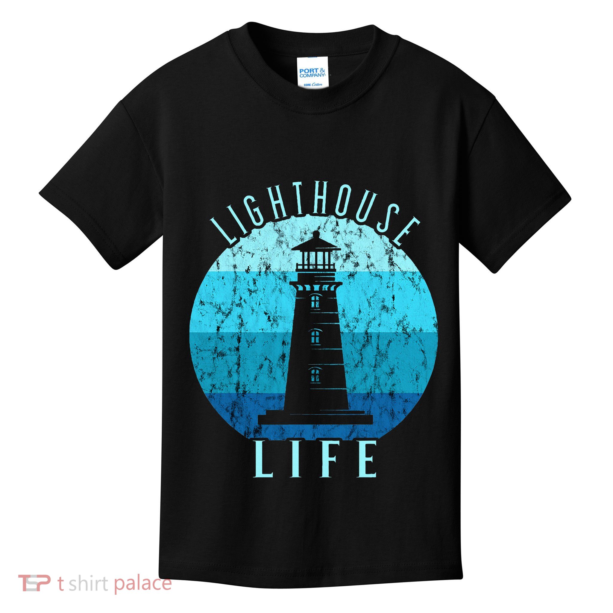 Lighthouse Retro Vintage Lighthouse Life Seaside Boating Kids T-Shirt